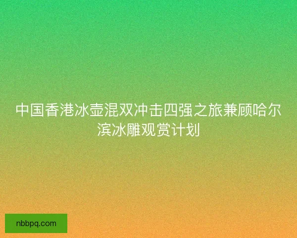 中国香港冰壶混双冲击四强之旅兼顾哈尔滨冰雕观赏计划 中国香港冰壶混双冲击四强之旅兼顾哈尔滨冰雕观赏计划